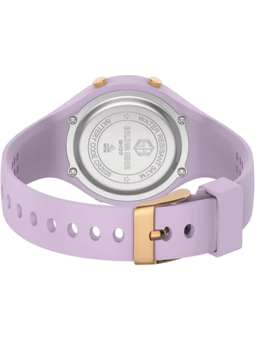 Women's Light Purple Waterproof Sport Digital Chronograph Silicone Strap Watch